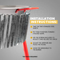 Camp Stove Windscreen | Stainless Steel Cooking Windshield | Stove Windshield for Outdoor Cooking