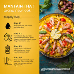 14 in Stainless Steel Paella Pan | 36 cm | 7 servings