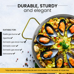 15 in Stainless Steel Paella Pan | 38 cm | 8 servings