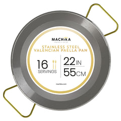 22 in Stainless Steel Paella Pan | 55cm | 16 servings