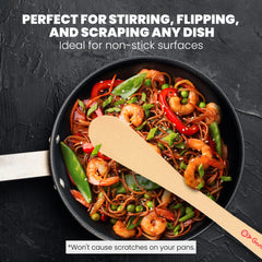 14 in Wooden Spatula For Safe Cooking | Wooden Utensils For Cooking, Mixing, Flipping, and Stirring | Wood Spatula For Non-Stick Surfaces