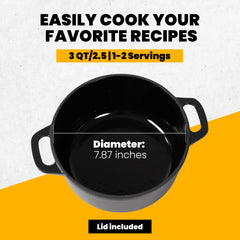 Enameled Cast Iron Casserole | Perfect for Indoor and Outdoor Use | 3QT/2.5L |