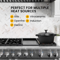 Enameled Cast Iron Casserole | Perfect for Indoor and Outdoor Use | 4QT/3.9L