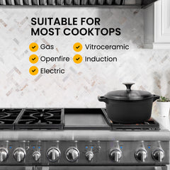 Enameled Cast Iron Casserole | Perfect for Indoor and Outdoor Use | 5.81QT/5.5L