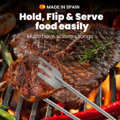 12-In Stainless Steel Tongs For Cooking | Heat & Rust Resistant