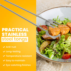 12-In Stainless Steel Tongs For Cooking | Heat & Rust Resistant