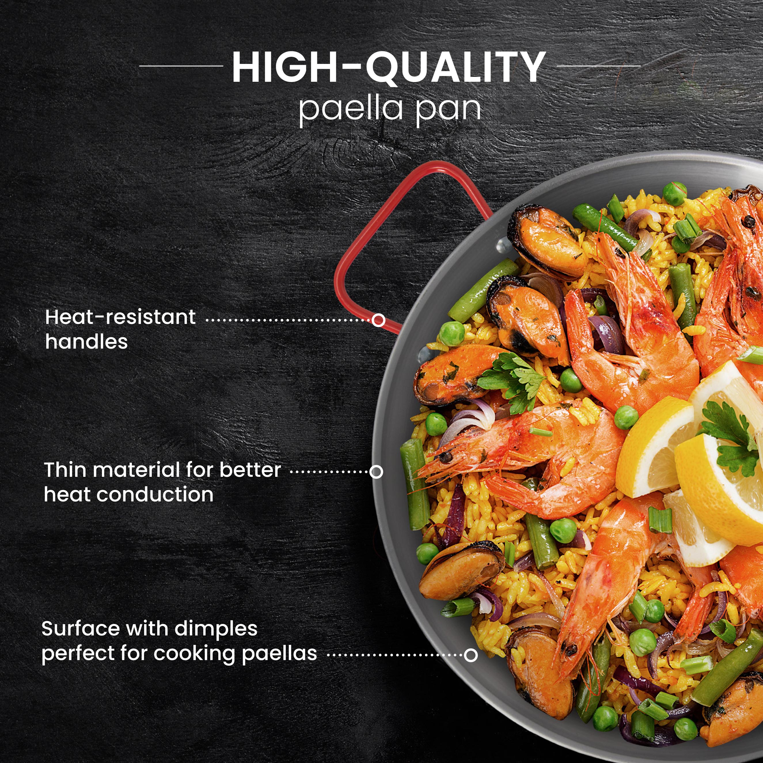 20 In Polished Steel Paella Pan | 50 cm | 14 Servings