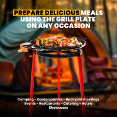 Machika Albufera Outdoor Grill Set | Includes a 11.8 in Single Ring Propane Burner, 14.2-inch Enameled Pan and Tripod (31.5 in)