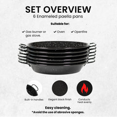 8 in Non Stick Pan Perfect for Serving Small Preparations | Pack of 6