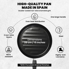 11 in Non-Stick Carmela Grill, Double-Coated