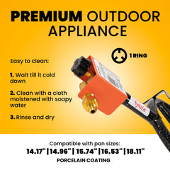 1 Ring Propane Burner for Outdoors | Fits up to 18 Inches Pans