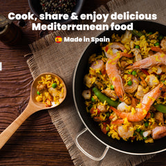 14 in Stainless Steel Pan with Non-Sticking Surface | 36 cm | 7 Servings