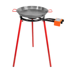 Machika Mediterraneo Paella Pan Set with 6-14 Inch Burner, 17 Inch Carbon Steel Outdoor Pan and Legs Imported from Spain (10 Servings)