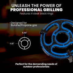 2 Rings Outdoors Burne | Fits up to 22 Inches Pans