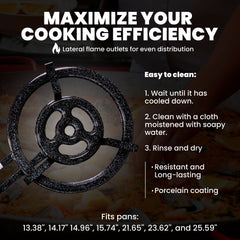 3 Rings Outdoors Burner | Professional Paella Pan Burner | Fits up to 26 Inches Pans