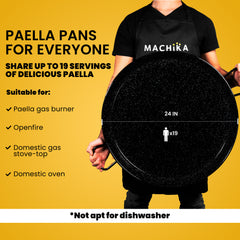 24 In Enameled Steel Paella Pan | 60 cm | 18 Servings