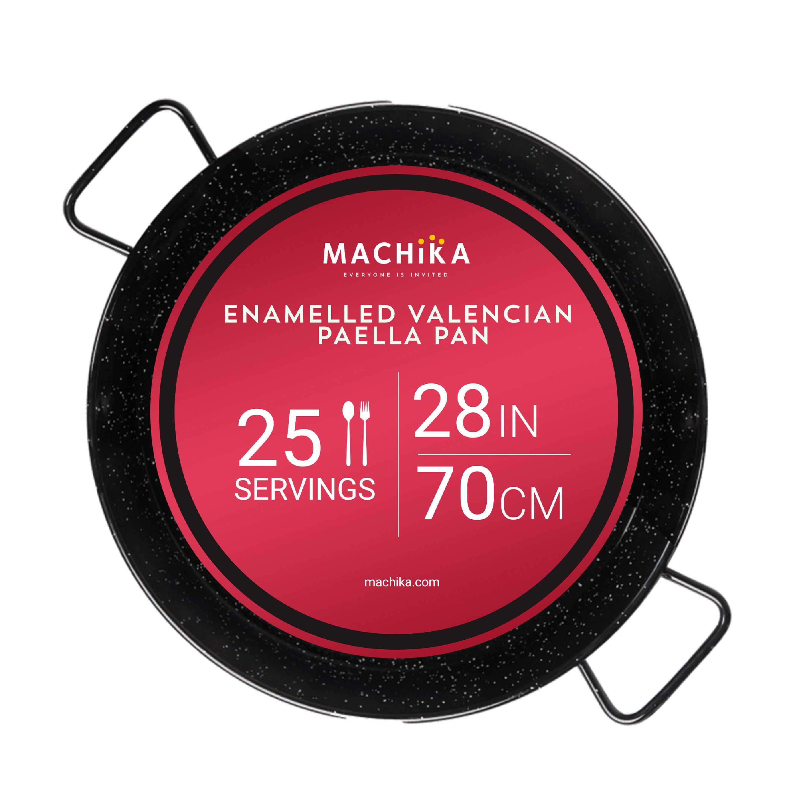 28 In Enameled Steel Paella Pan | 70 cm | 25 Servings
