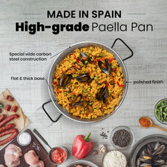 16 In Carbon Steel Skillet for Cooking Mediterranean | 40 cm | 4 Servings
