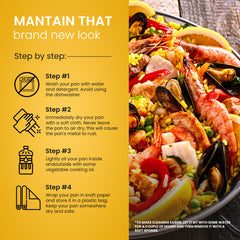 16 In Carbon Steel Skillet for Cooking Mediterranean | 40 cm | 4 Servings