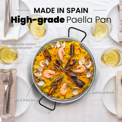 22 In Carbon Steel Skillet for Cooking Mediterranean | 55 cm | 10 Servings