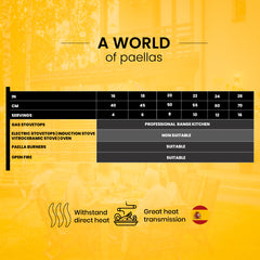 22 In Carbon Steel Skillet for Cooking Mediterranean | 55 cm | 10 Servings