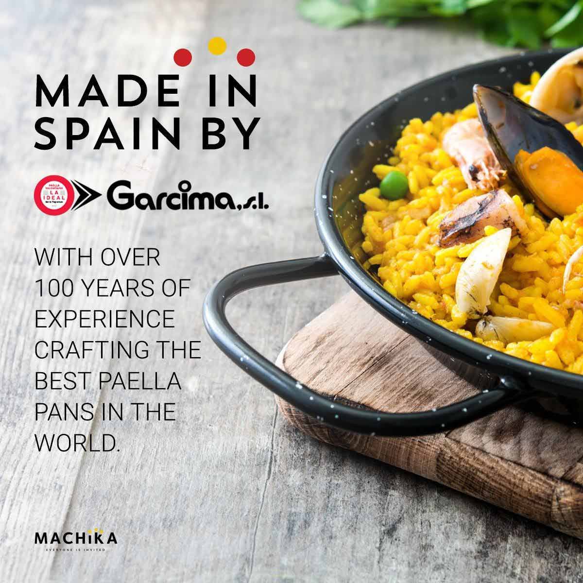 Machika 28 In Enameled Steel Paella Pan 70 cm | 25 Servings - Machika