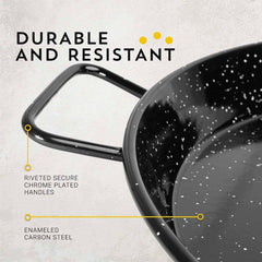 26 In Enameled Steel Paella Pan | 65 cm | 22 Servings - Machika