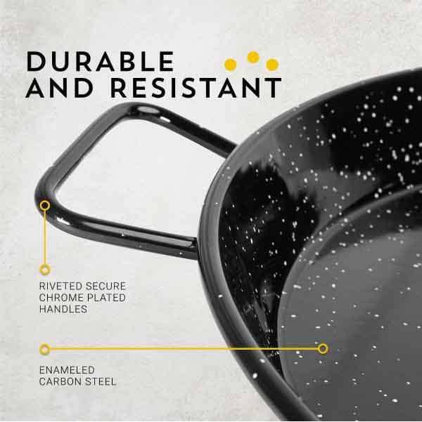 Machika 28 In Enameled Steel Paella Pan 70 cm | 25 Servings - Machika