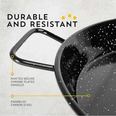 Machika 28 In Enameled Steel Paella Pan 70 cm | 25 Servings - Machika