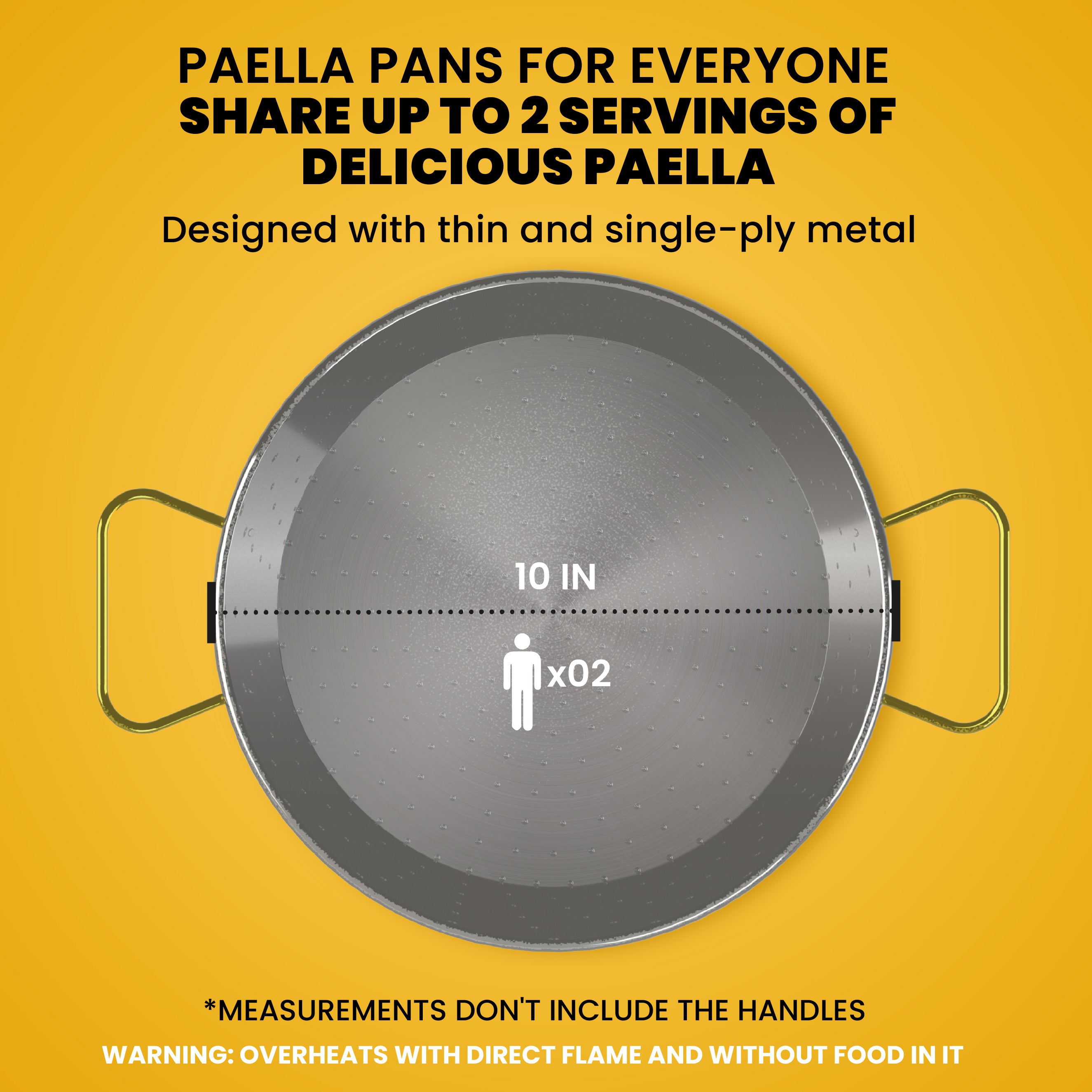10 in Stainless Steel Paella Pan | 10 cm | 2 Servings