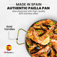 15 in Stainless Steel Paella Pan | 38 cm | 8 servings