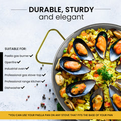 20 in Stainless Steel Paella Pan | 50 cm | 14 Servings