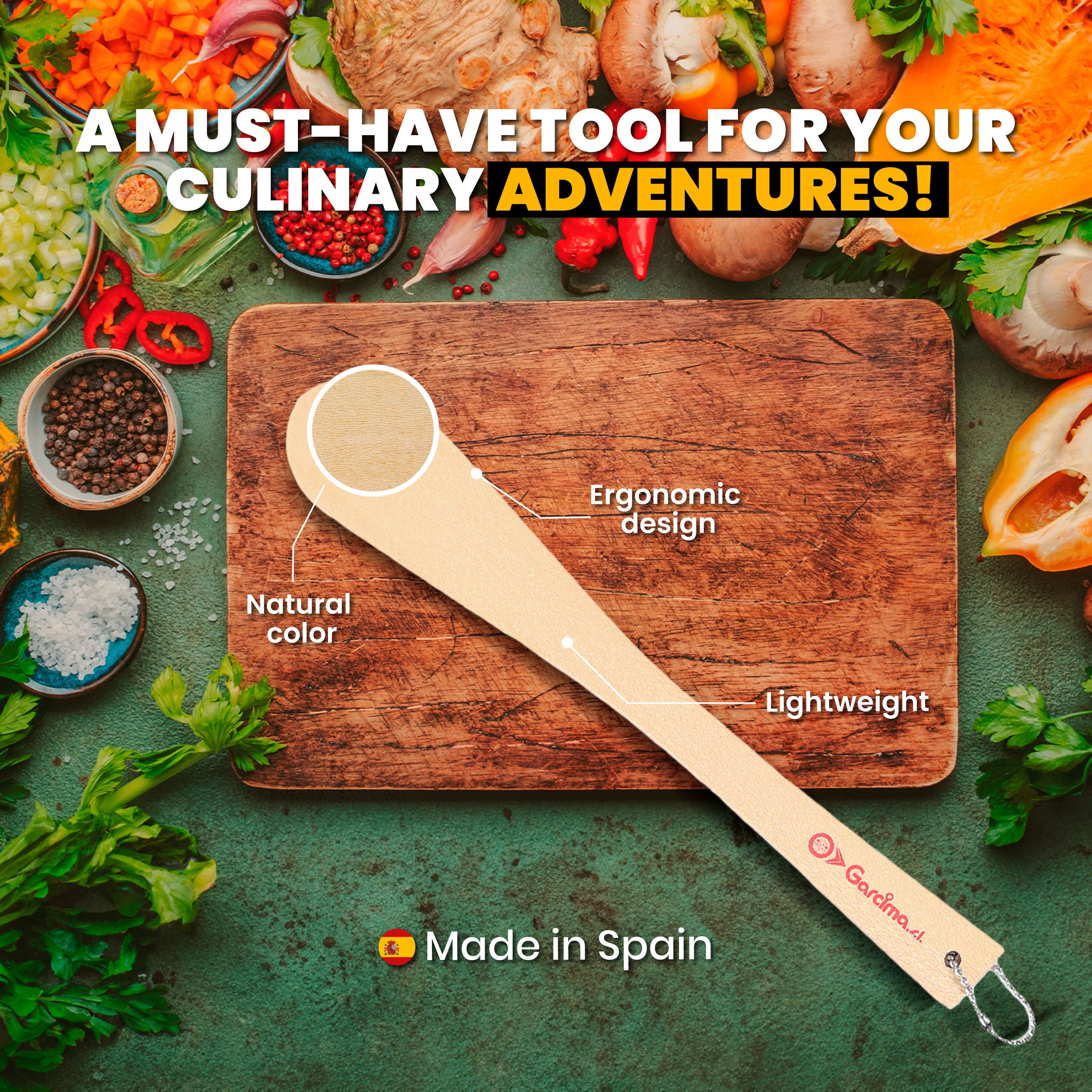 14 in Wooden Spatula For Safe Cooking | Wooden Utensils For Cooking, Mixing, Flipping, and Stirring | Wood Spatula For Non-Stick Surfaces