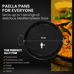 12 in Paella Pan | Professional Induction Cookware | 30cm | 1 servings