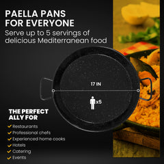17 in Paella Pan | Professional Induction Cookware | 42 cm | 5 servings