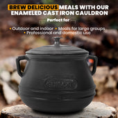 Cauldron Cast Iron | Oven Pot With Lid| Stock Pot for Stews, Beans, Soups | Perfect for Professional and Domestic Use | 2 Servings | 2.11QT/2L |