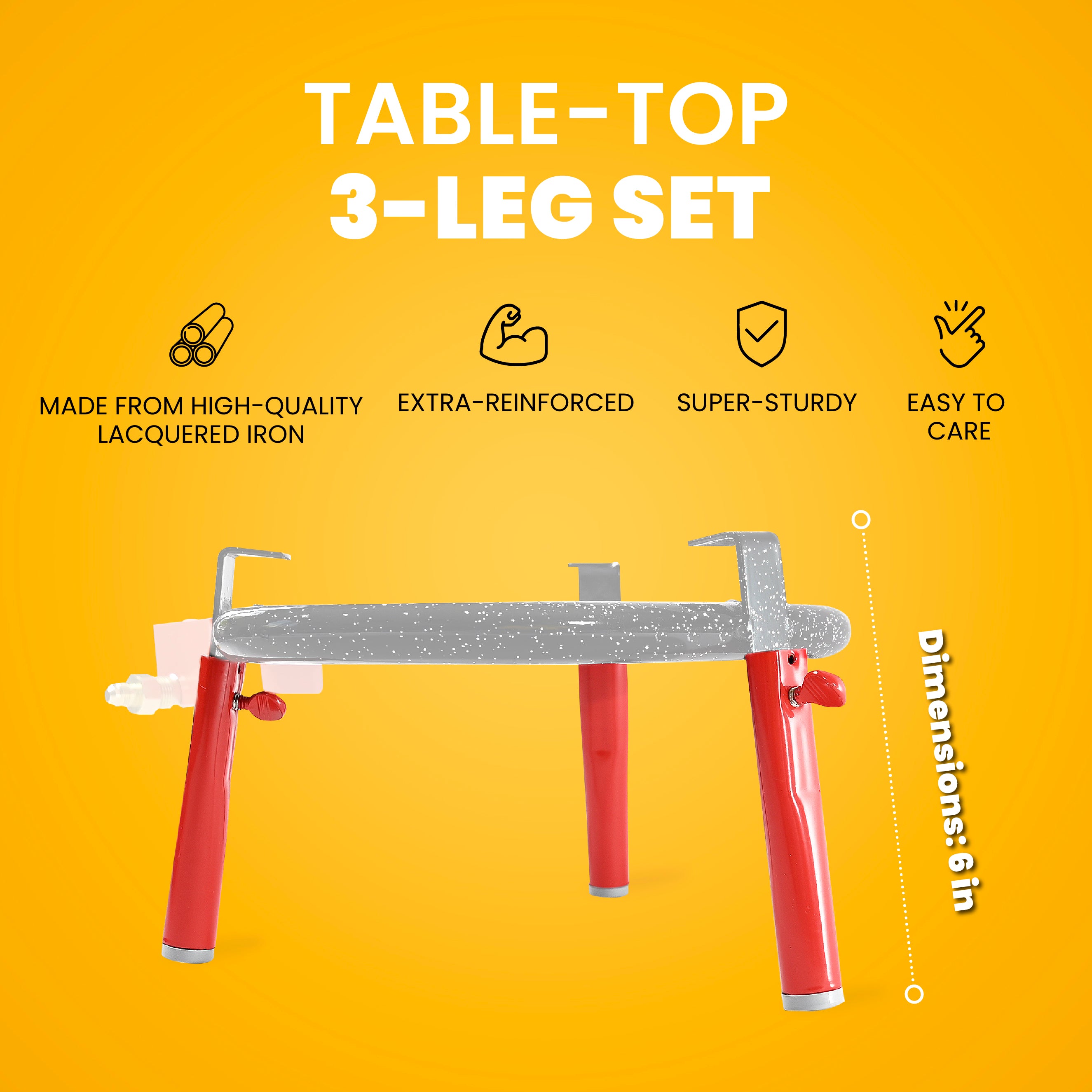 6 in 3-Leg Camping Tripod For Cooking