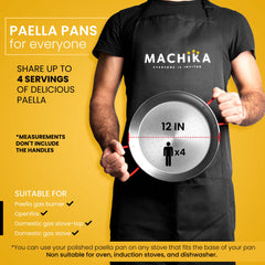 12 In Polished Steel Paella Pan | 30 cm | 4 Servings
