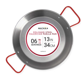 13 In Polished Steel Paella Pan | 34 cm | 6 Servings