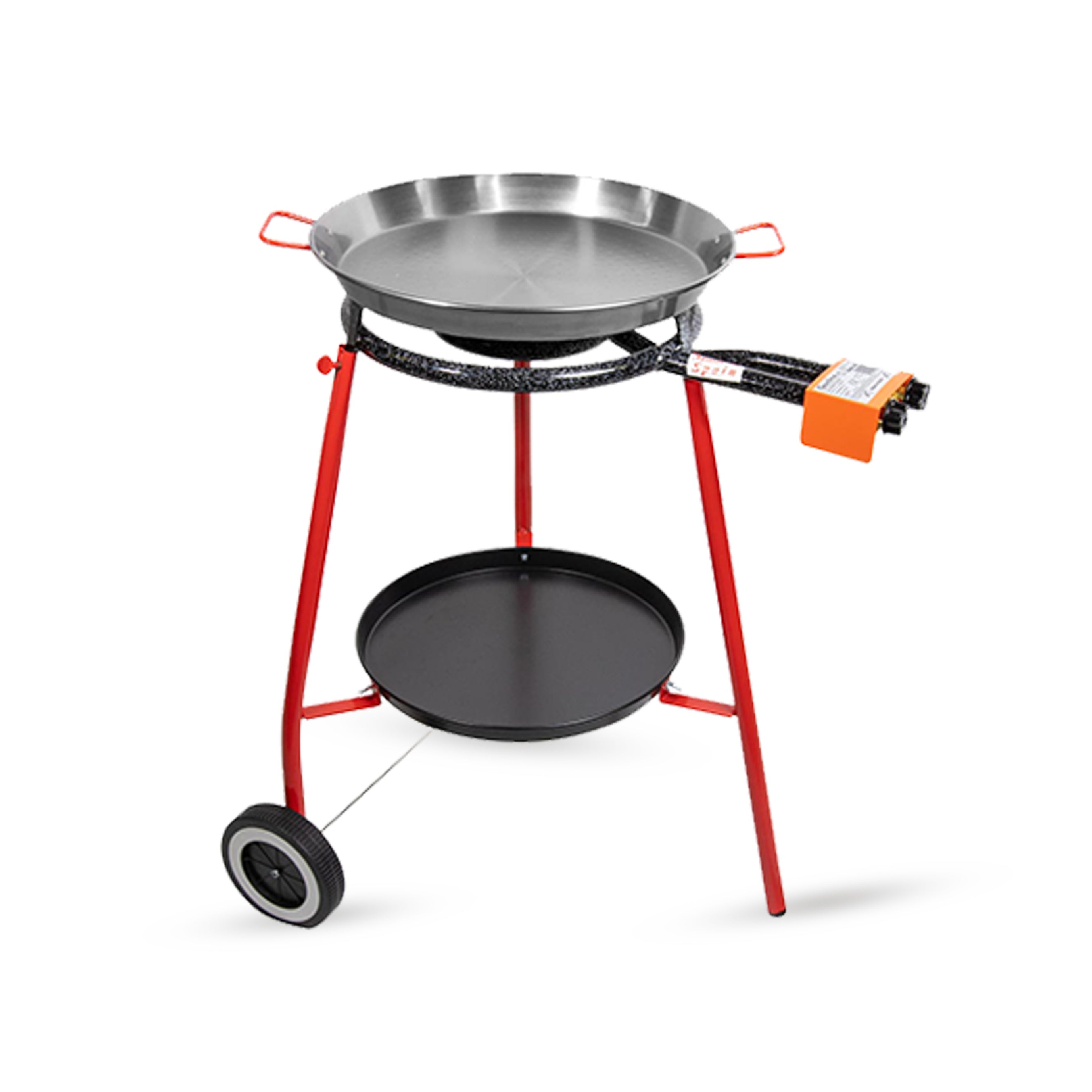 8 in 16 in Double Ring Paella Burner and Stand Set (34 in)