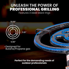 3 Rings Propane Burner for Outdoors | Professional Paella Pan Burner | Fits up to 32 Inches Pans