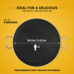 11 in Stainless Steel Pan with Non-Sticking Surface | 28 cm | 3 Servings