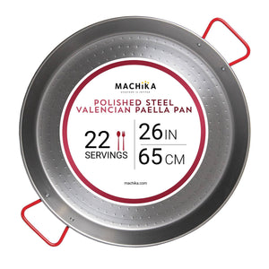 26 In Polished Steel Paella Pan | 65 cm | 22 Servings | Machika.