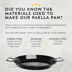 Machika 28 In Enameled Steel Paella Pan 70 cm | 25 Servings - Machika