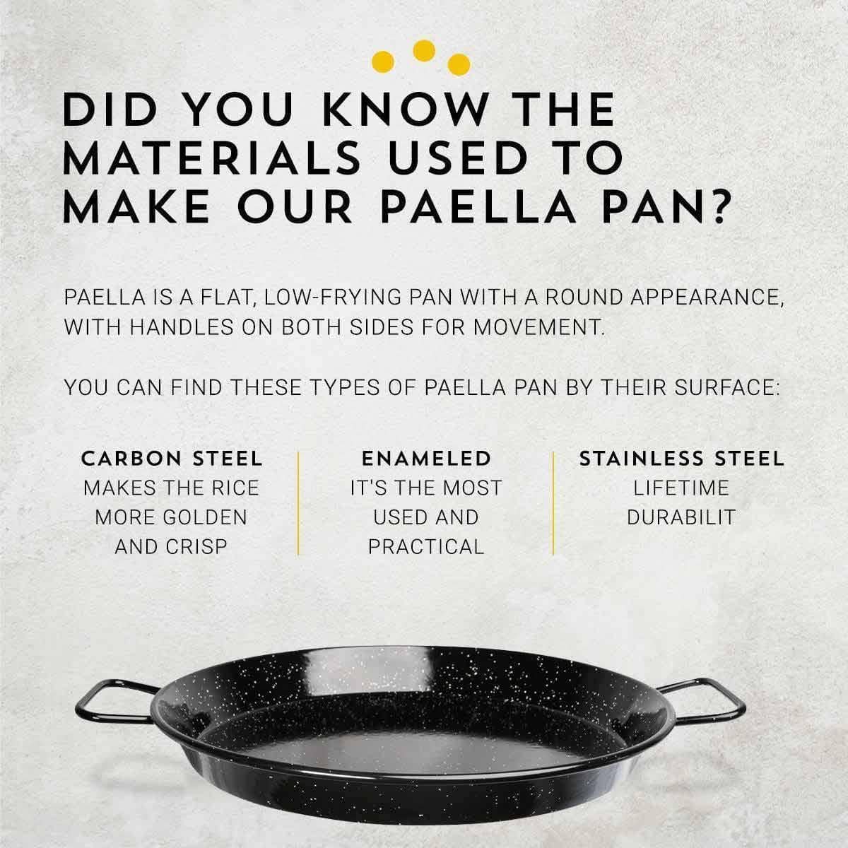 26 In Enameled Steel Paella Pan | 65 cm | 22 Servings - Machika